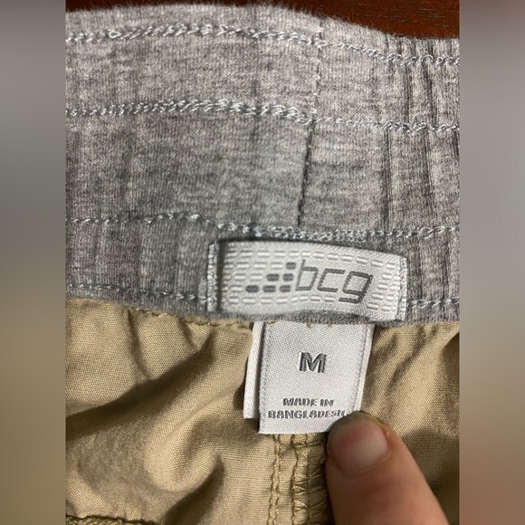 BCG Pants Womens Size Medium Tan & Gray Drawstring Elastic Waist Capris - Picture 6 of 6